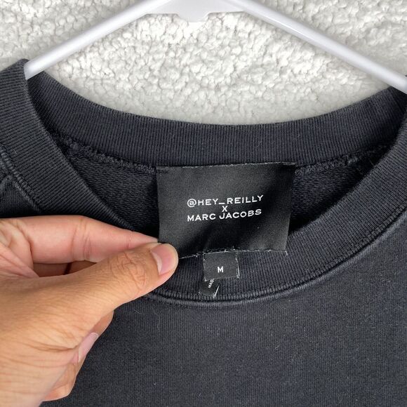 Marc Jacobs x Hey Reilly Collaboration Sweatshirt Mens Medium Black Stains $100 - Picture 5 of 8